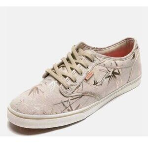 VANS Atwood 500714 Casual Athletic Shoes Sneakers Beige with Gold Palms  size 8